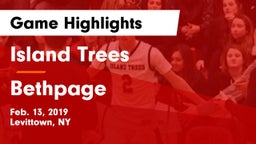 Island Trees  vs Bethpage  Game Highlights - Feb. 13, 2019