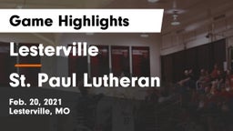 Lesterville  vs St. Paul Lutheran  Game Highlights - Feb. 20, 2021