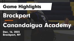 Brockport  vs Canandaigua Academy  Game Highlights - Dec. 16, 2023