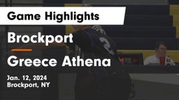 Brockport  vs Greece Athena  Game Highlights - Jan. 12, 2024