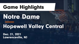 Notre Dame  vs Hopewell Valley Central  Game Highlights - Dec. 21, 2021