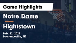 Notre Dame  vs Hightstown  Game Highlights - Feb. 22, 2022