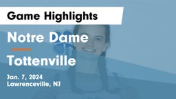 Notre Dame  vs Tottenville  Game Highlights - Jan. 7, 2024