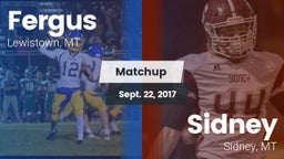 Matchup: Fergus  vs. Sidney  2017