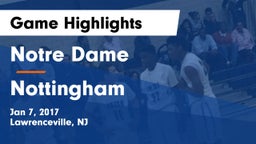 Notre Dame  vs Nottingham Game Highlights - Jan 7, 2017