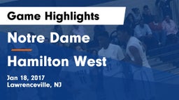 Notre Dame  vs Hamilton West Game Highlights - Jan 18, 2017