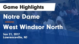 Notre Dame  vs West Windsor North Game Highlights - Jan 21, 2017