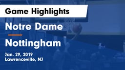 Notre Dame  vs Nottingham  Game Highlights - Jan. 29, 2019