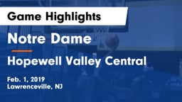Notre Dame  vs Hopewell Valley Central  Game Highlights - Feb. 1, 2019