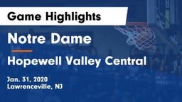 Notre Dame  vs Hopewell Valley Central  Game Highlights - Jan. 31, 2020