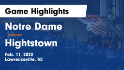 Notre Dame  vs Hightstown  Game Highlights - Feb. 11, 2020