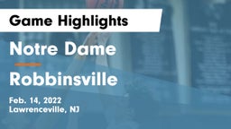 Notre Dame  vs Robbinsville  Game Highlights - Feb. 14, 2022