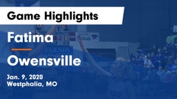 Fatima  vs Owensville  Game Highlights - Jan. 9, 2020