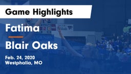Fatima  vs Blair Oaks Game Highlights - Feb. 24, 2020