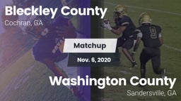 Matchup: Bleckley County vs. Washington County  2020