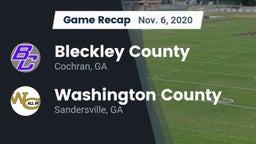 Recap: Bleckley County  vs. Washington County  2020