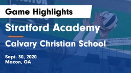 Stratford Academy  vs Calvary Christian School Game Highlights - Sept. 30, 2020