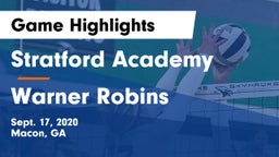 Stratford Academy  vs Warner Robins   Game Highlights - Sept. 17, 2020