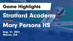 Stratford Academy  vs Mary Persons HS Game Highlights - Aug. 31, 2021