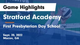 Stratford Academy  vs First Presbyterian Day School Game Highlights - Sept. 20, 2022