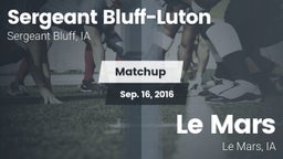 Matchup: Sergeant Bluff-Luton vs. Le Mars  2016