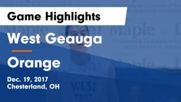 West Geauga  vs Orange  Game Highlights - Dec. 19, 2017
