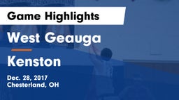 West Geauga  vs Kenston  Game Highlights - Dec. 28, 2017