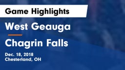 West Geauga  vs Chagrin Falls  Game Highlights - Dec. 18, 2018