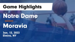Notre Dame  vs Moravia  Game Highlights - Jan. 12, 2022