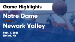 Notre Dame  vs Newark Valley  Game Highlights - Feb. 3, 2023