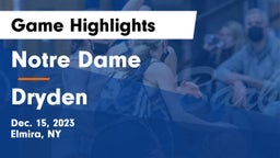 Notre Dame  vs Dryden  Game Highlights - Dec. 15, 2023