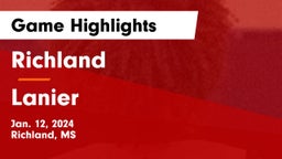 Richland  vs Lanier Game Highlights - Jan. 12, 2024