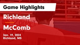 Richland  vs McComb  Game Highlights - Jan. 19, 2024