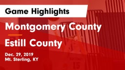 Montgomery County  vs Estill County  Game Highlights - Dec. 29, 2019