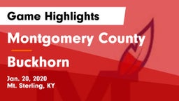 Montgomery County  vs Buckhorn  Game Highlights - Jan. 20, 2020