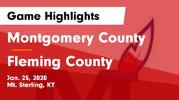 Montgomery County  vs Fleming County  Game Highlights - Jan. 25, 2020