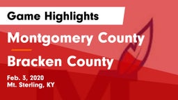 Montgomery County  vs Bracken County Game Highlights - Feb. 3, 2020