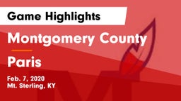 Montgomery County  vs Paris  Game Highlights - Feb. 7, 2020
