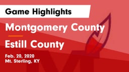 Montgomery County  vs Estill County  Game Highlights - Feb. 20, 2020