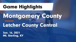 Montgomery County  vs Letcher County Central  Game Highlights - Jan. 16, 2021
