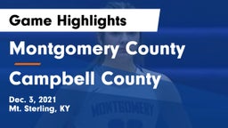Montgomery County  vs Campbell County  Game Highlights - Dec. 3, 2021