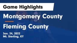 Montgomery County  vs Fleming County  Game Highlights - Jan. 24, 2022