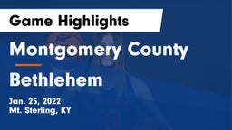 Montgomery County  vs Bethlehem  Game Highlights - Jan. 25, 2022