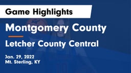 Montgomery County  vs Letcher County Central  Game Highlights - Jan. 29, 2022