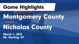 Montgomery County  vs Nicholas County  Game Highlights - March 1, 2022
