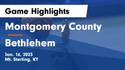 Montgomery County  vs Bethlehem  Game Highlights - Jan. 16, 2023
