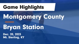 Montgomery County  vs Bryan Station  Game Highlights - Dec. 20, 2023