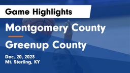 Montgomery County  vs Greenup County  Game Highlights - Dec. 20, 2023