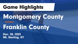 Montgomery County  vs Franklin County  Game Highlights - Dec. 28, 2023
