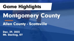 Montgomery County  vs Allen County - Scottsville  Game Highlights - Dec. 29, 2023